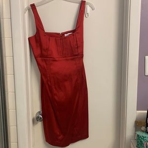 Calvin Klein Red Satin Dress Size 10